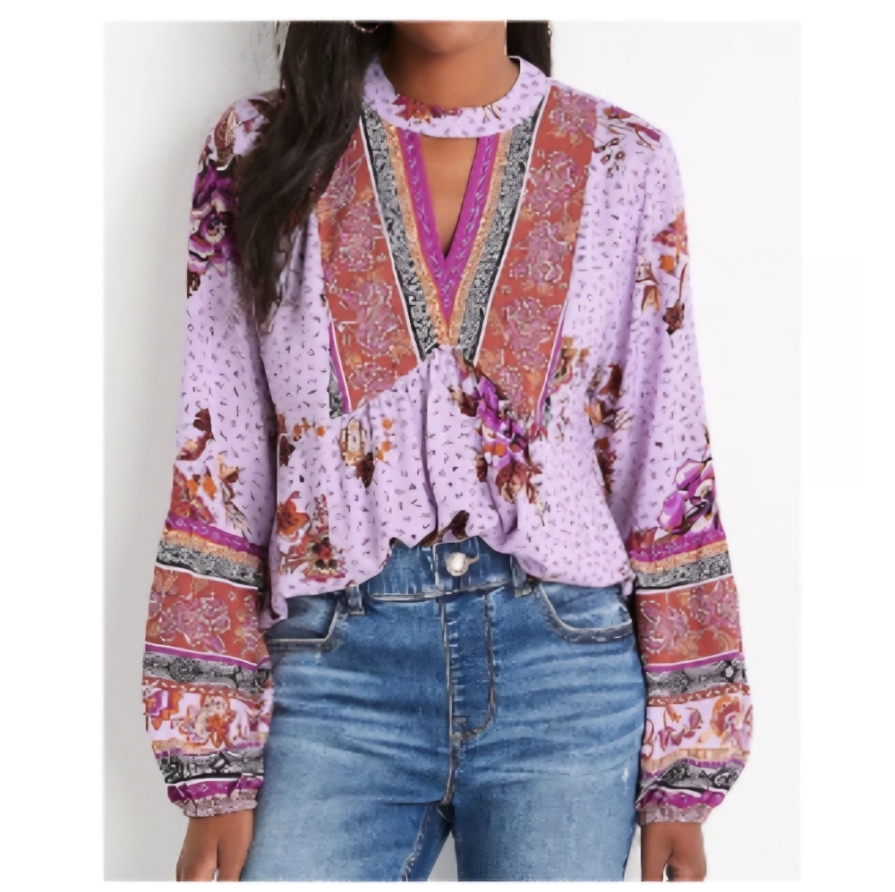 Maurices boho keyhole blouse